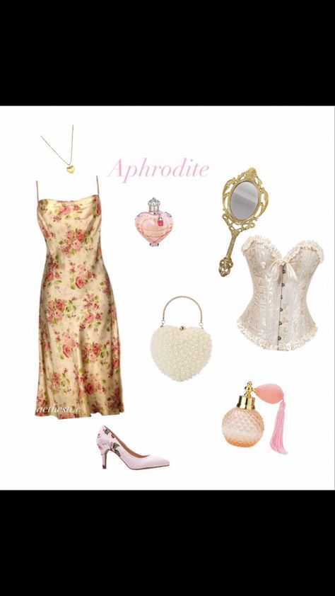 Aphrodite Costume Ideas, Modern Aphrodite Outfit, Aphrodite Aesthetic Outfit Modern, Daughter Of Aphrodite Aesthetic Outfits, Aphrodite Aesthetic Outfit, Aphrodite Outfit, Cabin 10, Percy Jackson Outfits, Aphrodite Aesthetic