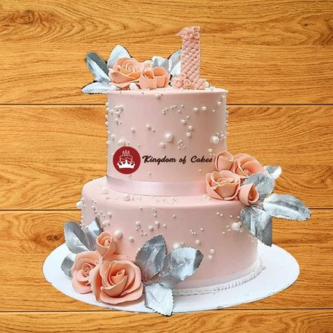 It's been a year since you were born, but you have given us so many wonderful memories to cherish forever. Have a great 1st birthday. Double layer cake & top 1 number symbol added to showing 1st birthday new born baby. Added some unquiet design flower. Delivery across Delhi NCR Visit website www.kingdomofcakes.in for more unique designs or call our helpline number +91 9999 81 2200 to discuss your customized cake. Double Cake Designs Birthday, Double Layer Cake Design, Double Layer Cake, Customized Cake, 1 Year Baby, Special Birthday Cakes, Boy Wallpaper, Layered Cake, 1 Number