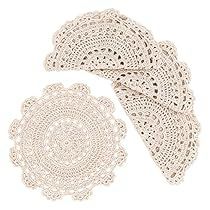 Doily Lamp, Doily Bunting, Crochet Lace Doily, Crochet Placemats, Wedding Coasters, Home Wedding Decorations, Lace Table, Table Placemats, Lace Doilies