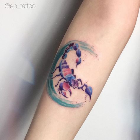 Scorpio zodiac tattoo inspo by @ep_tattoo. Click the link for more Scorpio tattoos 🦂 ♏ #zodiactattoo #astrologytattoo #scorpiotattoo #scorpiontattoo #tattooinspiration #tattoo #tattoos #watercolortattoo Scorpio Tattoos, Scorpio Zodiac Tattoos, Aquarius Tattoo, Scorpio Tattoo, Girls With Sleeve Tattoos, Palm Tattoos, Scorpion Tattoo, Floral Tattoo Sleeve, Zodiac Tattoos