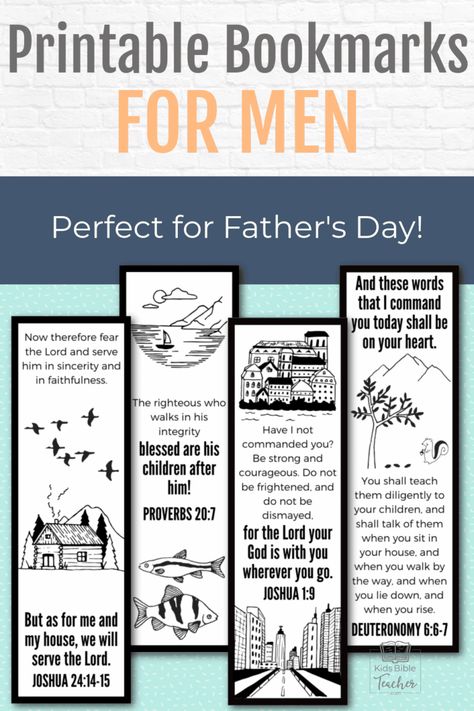 Fathers In The Bible For Kids, Fathers Day Bookmark From Kids, Fathers Day Crafts For Sunday School, Father’s Day Bookmark, Father’s Day Bible Verses, Fathers Day Sunday School Crafts, Fathers In The Bible, Father's Day Scripture, Fathers Day Bible Verse