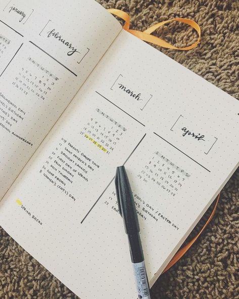 Bullet Journal Yearly Log, Future Log Bullet Journal, Bullet Journal Designs, Minimalist Bujo, Bullet Journal Simple, Bullet Journal Yearly, Journal D'inspiration, Bullet Journal Budget, Minimalist Bullet Journal