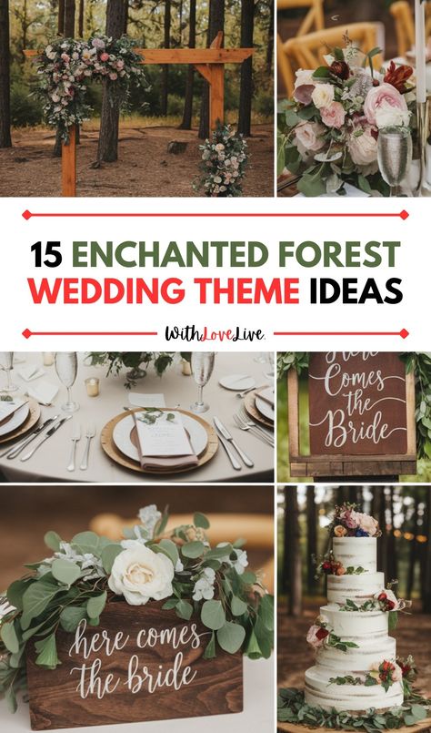 15 Enchanted Forest Wedding Theme Ideas - WithLoveLive Woodland Greenery Wedding, Wedding Decor Forest Theme, Boxwood Decor Ideas Wedding, Enchanted Forest Wedding Colors, Enchanted Forest Wedding Theme Indoors, Enchanted Forest Bridal Shower Ideas, Enchanted Forest Wedding Theme Fairytale, Earthy Wedding Theme, Forrest Weddings