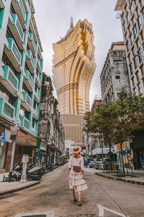 Where to Find This Secret Photography Spot of Hotel Grand Lisboa From the Street — CONNIE AND LUNA Hong Kong Travel Photography, Grand Lisboa, Macau Travel, Travel Ootd, Hong Kong Travel, China Travel, Instagram Worthy, Old City, Best Cities