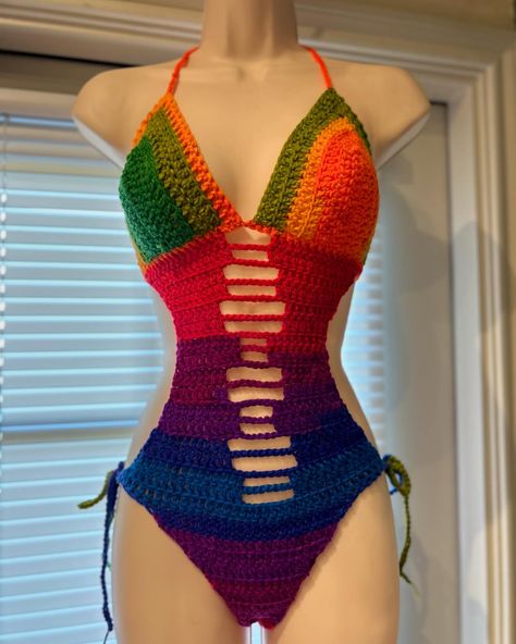 Newest @vdezdras #creations I absolutely love these colors! Perfect for the season.. #monokini with #skirt #crochet #swimwear #handmade Crochet Monokini Pattern Free, Monokini Crochet Pattern Free, Monokini Crochet Pattern, Jamaican Crochet Bathing Suit, Festival Crochet Stretch Swimwear, Skirt Crochet, Crochet Swimwear, Monokini, Skirt