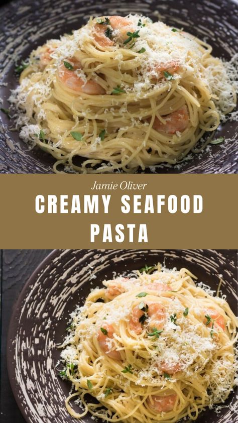 Jamie Oliver Creamy Seafood Pasta Shrimp And Heavy Cream Recipes, Seafood Angel Hair Pasta, Scallops With Angel Hair Pasta, Best Seafood Pasta Recipes, Light Seafood Pasta Recipes, Summer Seafood Pasta, Creamy Seafood Pasta Recipes, Shrimp Angel Hair Pasta Recipes, Sea Food Pasta