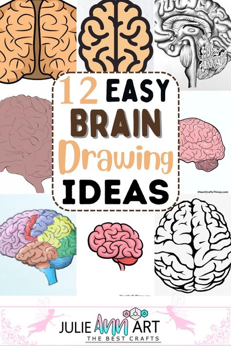 Brain Drawings Drawing Of The Brain, Brain Illustration Design, Brain Diagram Drawing, Drawing A Brain, How To Draw A Brain, Brain Art Creative, Brain Drawing Creative, Brain Drawing Simple, Draw A Brain