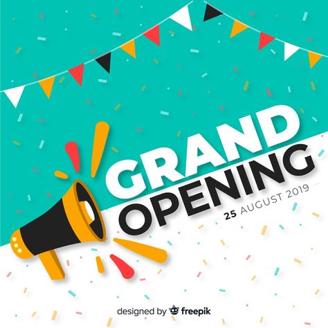 Grand opening background in flat style F... | Premium Vector #Freepik #vector #background #ribbon #celebration #presentation Grand Opening Background, Opening Background, Art Deco Design Graphics, Big Sales Banner, Car Advertising Design, Airplane Crafts, Graphic Design School, Energy Logo, Food Banner