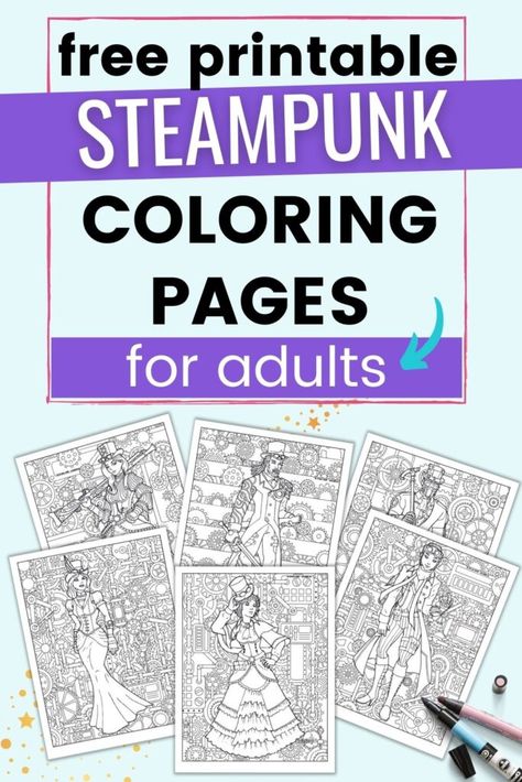 Steampunk Fabric Patterns, How To Draw Steampunk, Steampunk Coloring Pages Free Printable, Steampunk Printables Free Steam Punk, Steampunk Images Free Printable, Free Steampunk Printables, Steam Punk Art Drawings, Steampunk Art Illustration, Steampunk Classroom