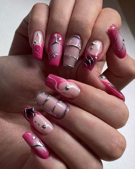 Freestyle Nails, Adorable Nails, Crazy Nail Designs, Crazy Nail Art, Asian Nails, Punk Nails, Edgy Nails, Gel Nails Diy, Grunge Nails