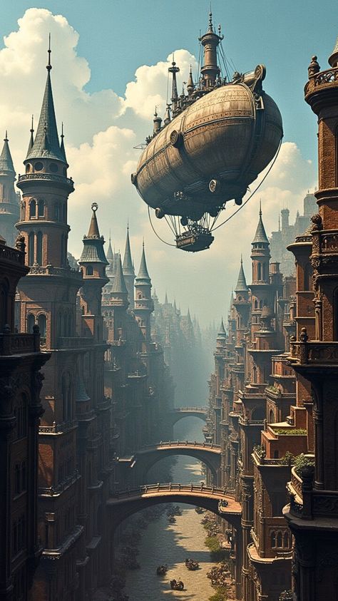 #fantasyart #steampunk #landscape Steampunk Environment Concept Art, Steampunk Fantasy City, Steampunk City Concept Art, Steampunk Landscape, Steampunk Airships, Steampunk Mechanic, Game Art Environment, Steampunk City, Art Environment