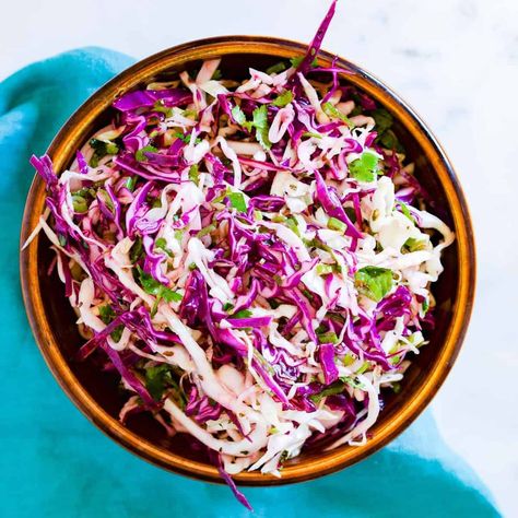 Cabbage Slaw For Tacos, Fish Taco Slaw, Slaw For Tacos, Taco Slaw, Chile Verde Pork, Cabbage Tacos, Mexican Slaw, Slaw For Fish Tacos, Fish Tacos With Cabbage