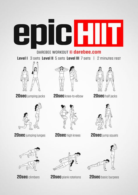 Epic HIIT Workout 30 Min Hiit Workout, Agility Workouts, Hiit Workout Routine, Summer Body Workout Plan, Hiit Workouts For Beginners, Hiit Workout At Home, Hiit Cardio, Body Workout Plan, High Intensity Workout