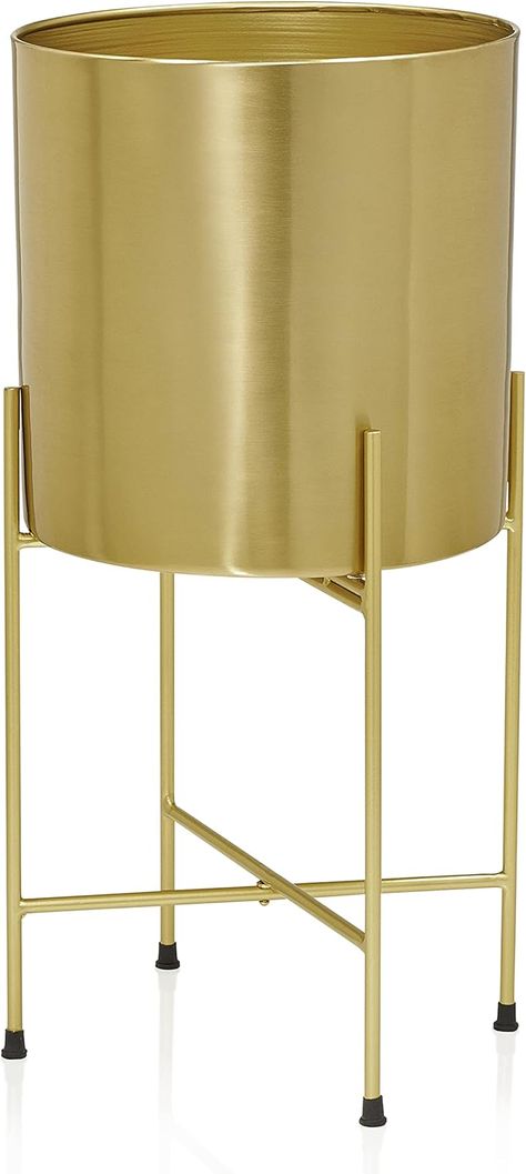 Amazon.com : kimisty 10 Inch Large Brass Gold Planter with Stand, Modern Planter Pot with Metal Stand, Flower Pot Living Room Decor for Large Plants and Tree, 22 Inch Tall : Patio, Lawn & Garden Planter With Stand, Gold Planter, Stand Flower, Modern Planter, Modern Planters, Metal Stand, Modern Flower, Large Plants, Brass Gold