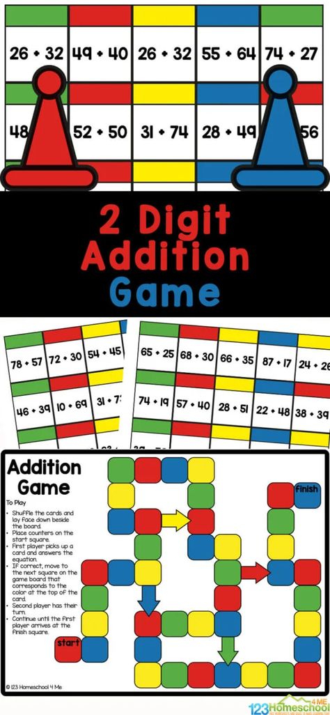 Is your child working on 2 digit addition? When kids start regrouping or carrying numbers into the tens columns it can be daughnting and they needs extra practice! To help kids become comfortable with two digit addition and master the skill, we've created a fun, free two digit addition game. This handy 2nd grade math games will help kids play and learn addition of two digit numbers! 2nd Grade Addition Games, Adding 2 Digit Numbers Activities, Two Digit Addition Games, 2 Digit Addition And Subtraction Games, Adding Two Digit Numbers First Grade, Double Digit Math Games, 2 Digit Addition Games 2nd Grade, 2 Digit Addition Games, Adding 2 Digit Numbers 1st Grade