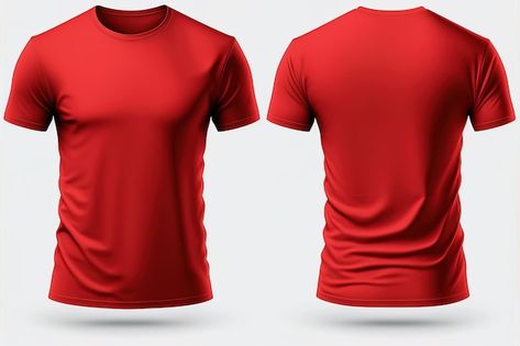 Red blank men tshirt template with invis... | Premium Photo #Freepik #photo #man-mockup #shirt #red-t-shirt #t-shirt Drawing Reference Back View, Shirt Reference Male, Reference Front View, Shirt Drawing Reference, Mockup Kaos, Mockup Camisa, Shirt Reference, Red Blank, Fashion Communication