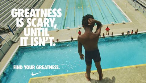 DIVER Graphic Design Campaign, Nike Campaign, Copywriting Ads, Nike Poster, Sports Advertising, Nike Ad, Nike Quotes, Design Campaign, Ad Of The World