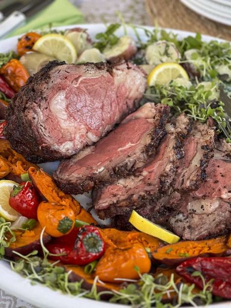 Smoked Prime Rib Recipe Traeger, Grilling Prime Rib Roast, Prime Rib On Charcoal Grill, Smoked Prime Rib Electric Smoker, Hickory Smoked Prime Rib, Smoked Prime Rib, Steak Rubs, Smoked Meat Recipes, Traeger Grill