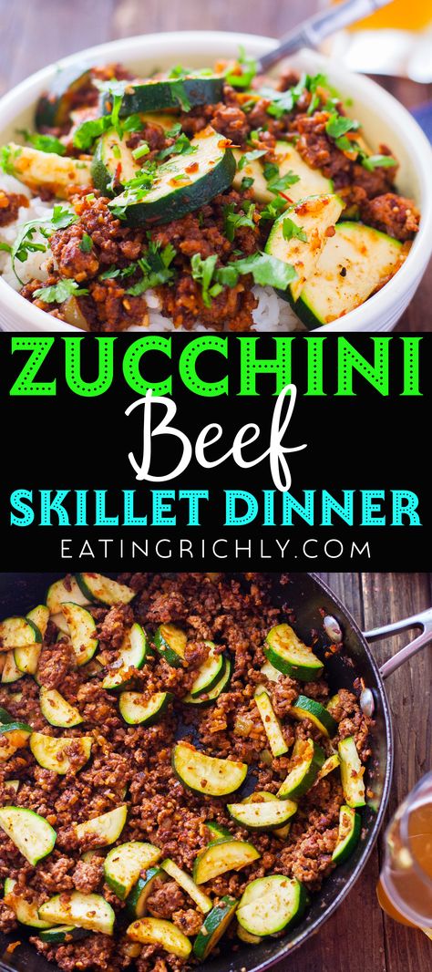 Healthy Dinner Recipes With Hamburger Meat, Healthy Dinner Recipes Using Ground Beef, Beef Skillet Recipes Healthy, Meat And Veggie Skillet Meals, Ground Beef Zucchini Skillet Recipes, Ground Beef Zucchini Potato Recipes, Ground Beef Diet, Ground Beef Recipes Stir Fry, Beef Stew Meat And Zucchini