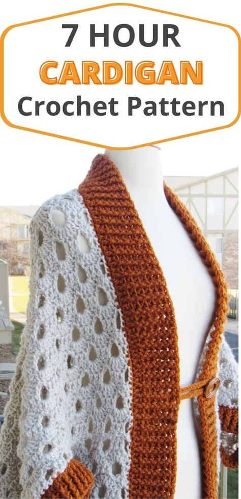 Crochet Cardigan Tutorial, Crochet Cardigan Free, Crochet Cocoon, Fast Crochet, Crochet Cardigan Pattern Free, Crochet Shrug Pattern, Shrug Pattern, Crochet Sweater Pattern Free, Cardigan Crochet