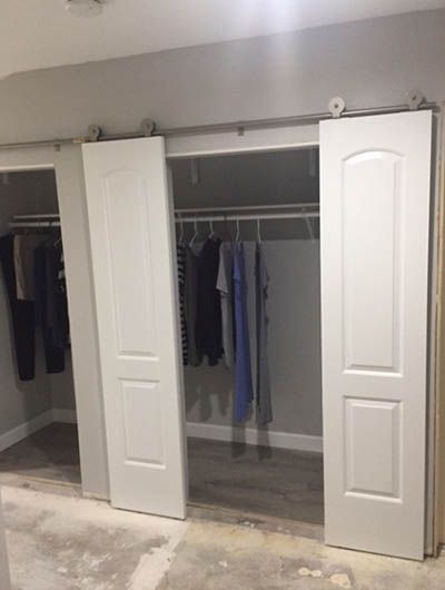 18 Closet Door Ideas | Sebring Design Build | Design Trends Sliding Closet Door Solutions, Ikea Closet Doors, Closet Door Alternative, Closet Doors Painted, Custom Closet Doors, Small Closet Door Ideas, Basement Closet, Closet Door Ideas, Double Closet Doors