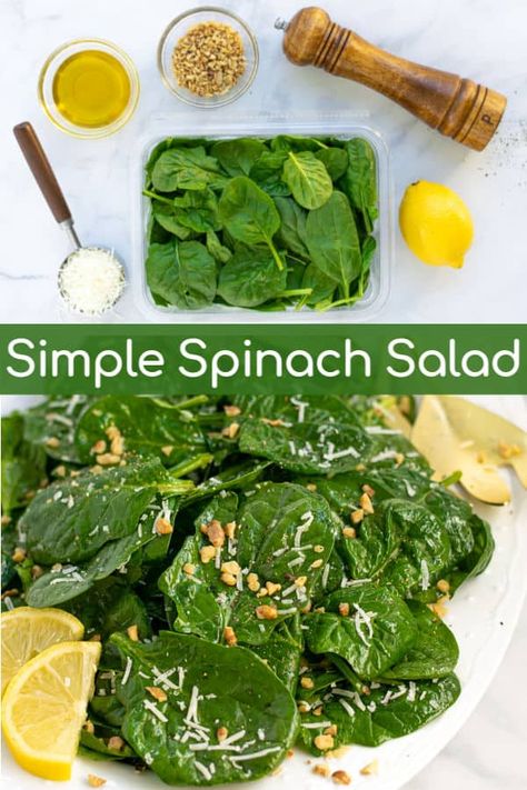 Spinach Salad Dressing, Simple Spinach Salad, Salad With Walnuts, Salad Cucumber, Spinach Salad Recipes, Walnut Salad, Bacon Grease, Healthy Side, Spinach Recipes