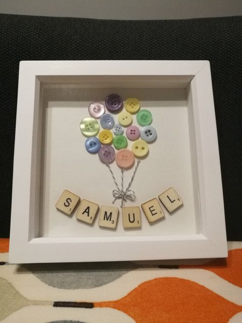 Scrabble Letter Crafts Diy Projects, Scrabble Frame Ideas, Scrabble Wall Art Diy Framed, Baby Name Frame, Scrabble Diy, Scrabble Letter Crafts, Scrabble Frames, Scrabble Tile Art, Scrabble Tile Crafts