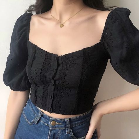 Fitted Outfits, Ruffle Tops Outfit, Saree Blouse Neck Designs, Puff Sleeve Shirt, Myanmar Dress Design, Fashion Top Outfits, Fashion Sketches Dresses, Smart Dress, Casual Day Outfits