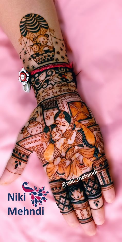 Godh Bharai Mehendi, Mundan Mehndi Design, Baby Shower Mehendi Designs Latest, Baby Shower Mehndi Designs Hand, Baby Mehandi, Baby Mehndi, Karva Chauth Mehndi Designs, Baby Mehndi Design, Mehndi Designs Bridal Hands