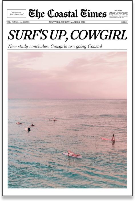 Cutest room decor Cowgirl Aesthetic Room, Pink Preppy Room Decor, Pink Preppy Room, Newspaper Pictures, Poster Newspaper, Coastal Cowgirl Beach, Beachy Prints, Cowgirl Beach, Pink Coastal