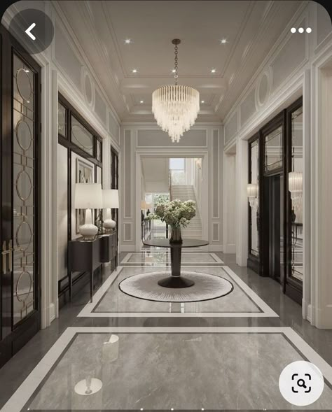 Luxury Marble Flooring, House Hall Design, Marble Flooring Design, Modern Classic Interior, Classical Interior, Neoclassical Interior, Luxury Floor, Luxury Tile, Floor Tile Design