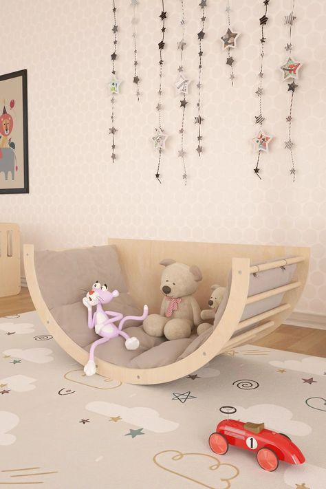 The Listing consists: one Birch Wooden Climbing arch (120x61.5x55 cm) + 1 Pillow The Wooden Climbing Arch provides an unique opportunity to meet toddlers developmental needs in a safe and supervised way. 👶 Because of the design, it empowers babies. The steps are small, they can use the rails to pull up with their hands, it enables the infant and allows them to safely use their growing bodies in new and exciting ways. Product features: ✔️ Conforms to the Montessori method. ✔️ Muscle development Baby Standing, Spring Toys, Climbing Arch, Wooden Baby Gym, Montessori Method, Rocking Toy, Toys Montessori, Montessori Furniture, Childrens Games