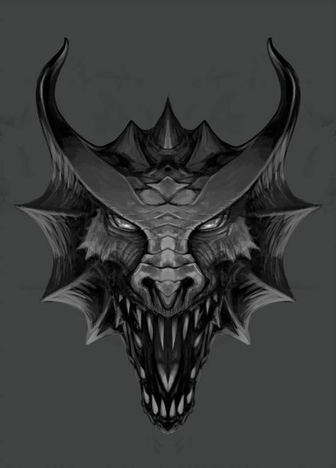 Concept sketch Dragon's head sketch 03 Dragon Head Front View, Head Front View, Head Sketch, Dragon Head, Front View, Sketch, Deviantart, Black And White, White