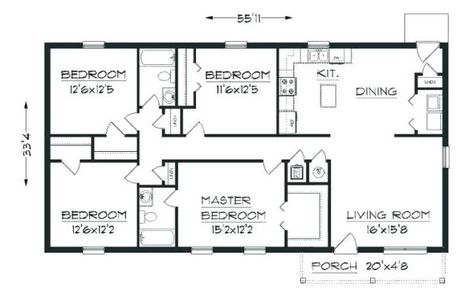 Floor plan with dimensions. Guide to Floor Plan Drawings Storage Building House Plans, Tiny House Trailer Plans, Minecraft Modern House Designs, One Floor House Plans, Floor Plan With Dimensions, Small House Blueprints, Bungalow Floor Plans, Minecraft Modern, Cottage Floor Plans