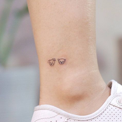 Special Dog Tattoo, Simple Chihuahua Tattoo, Dog Curled Up Tattoo, Tiny Tattoos Dog, Mini Dog Tattoo, Cute Dog Tattoos Small, Small Tattoos Dog, Two Dogs Tattoo, Tattoos For Your Dog