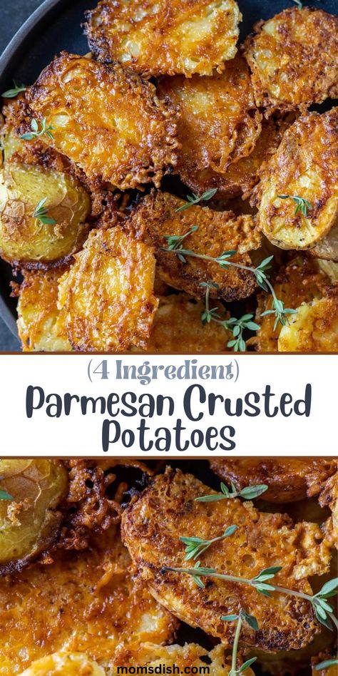 Oven Crispy Parmesan Potatoes, 4 Ingredient Crispy Roasted Potatoes, Parmesan Butter Potatoes, Parmesan Wedge Potatoes, Ranch Parmesan Potatoes, Parmesan And Garlic Potatoes, Face Down Potatoes, Parmesan Crusted New Potatoes, Crispy Parmesan Sheet Pan Potatoes