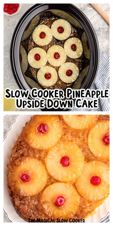 Crockpot Cake Recipes, Slow Cooker Cake Recipes, Pineapple Upside Cake, Slow Cooker Cake, Crockpot Cake, Crockpot Desserts, Crockpot Dessert Recipes, Slow Cooker Recipes Dessert, Crock Pot Food