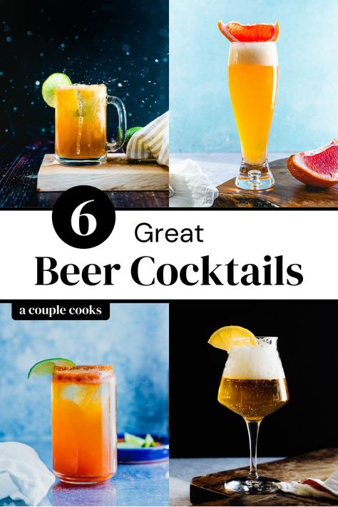 Want to mix your beer into something special? Try these great beer cocktails with something for everyone, from the chelada to the shandy. | alcoholic drinks | cocktails | drinks | beer cocktails | beer shandy recipes | chelada recipe beer | beer margarita recipe | michelada recipe | summer cocktails | mexican cocktails | #beer #beercocktails #beerdrinks #beermixedrink Chelada Recipe, Alcoholic Drinks Cocktails, Beer Margarita Recipe, Beer Mixed Drinks, Friday Cocktails, Michelada Recipe, Beer Margarita, Beer Cocktail Recipes, Modelo Beer