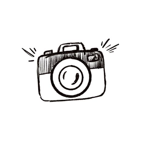 Easy Camera Doodle, Drawing Ideas Camera, Film Camera Doodle, Mini Camera Drawing, Scrapbook Drawings Doodles, Camera Cartoon Drawing, Camera Painting Easy, Camera Design Art, Drawings Of Cameras