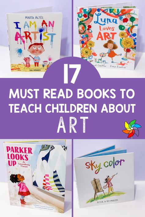 Art Books For Preschool, We Are Artists Preschool, Art Unit Preschool, Picture Book Art Projects, Preschool Art Teacher, Artists Preschool Theme, Art Theme For Preschoolers, Art Lessons For Preschoolers, Teaching Art To Preschoolers