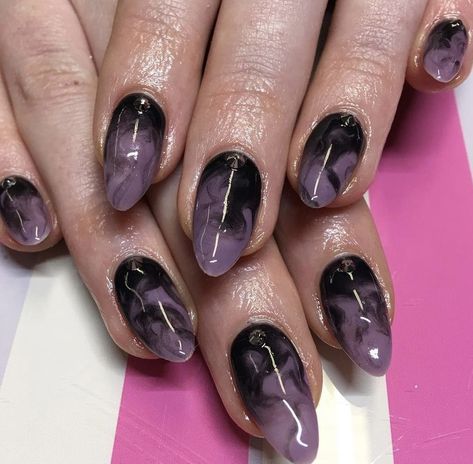 Halloween Nails Edgy, Silent Hill Nail Art, Goth Almond Nails Short, Victorian Gothic Nails, Short Almond Nails Edgy, Whimsical Goth Nails, Whimsy Goth Nails, Cat Nails Acrylic, Punk Nails Grunge