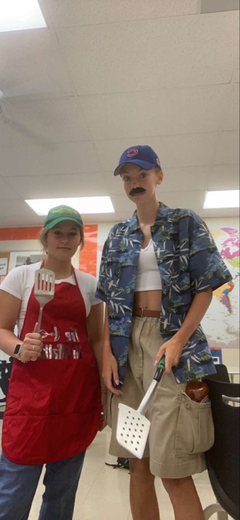 Jorts Halloween Costumes, Bbq Dads Outfit, Grill Dad Outfit Spirit Week, Barbecue Dad Outfit Spirit Week, Bbq Dad Outfit, Bbq Dad Vs Soccer Mom Outfit Spirit Week, Bbq Dad Outfit Spirit Week, Meme Day Outfits Spirit Week, Soccer Mom Outfit Spirit Week