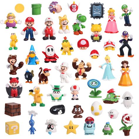 PRICES MAY VARY. Made of high quality PVC Ideal present for any fan of Super Mary. A set of 48 figures featuring characters from the Mario Brothers franchise. They serve as excellent decorations for bedrooms, cars, living rooms, and other areas. Mario toys Mario Action Figures, Mario Toys, Mario Brothers, Mario Bros, Action Figures, Mario, Fan, Toys, Cake