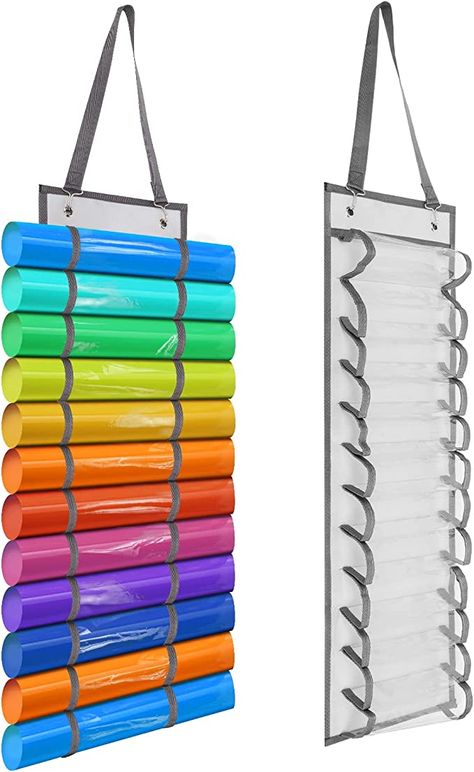 Amazon.com: Sinzip Vinyl Roll Holder with 12 Compartments, Craft Vinyl Hanging Organizer Over The Door and Wall Mount，Storage Rack for Home or Office Use (Gray, 12) : Office Products Vinyl Roll Holder, Vinyl Hanging, Wall Mount Storage, Rolling Rack, Over The Door Organizer, Vinyl Roll, Stationary Store, Door Organizer, Vinyl Rolls