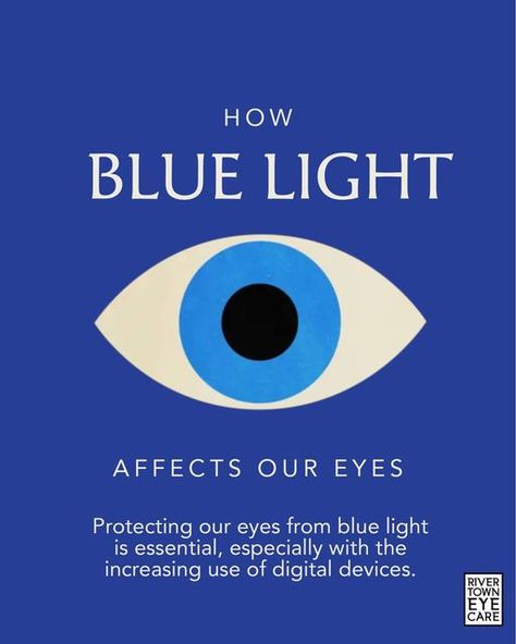 Rivertown Eye Care on Instagram: "How much of your day do you spend looking at screens? You may be experiencing digital eye strain caused by exposure to blue light. 👁 At Rivertown Eye Care, we offer customized digital lens options that include Blue Light filtration for reduced eye strain and fatigue. Call today to schedule your appointment! 🔵 Blue light can have both positive and negative effects on our health. On the plus side, it can help regulate our circadian rhythm – or internal clock – w Glasses Social Media Design, Optician Marketing, Optical Display, Eyewear Store Design, Copy Writing, Campaign Ideas, Digital Eye Strain, Health Post, Instagram Profile Picture Ideas