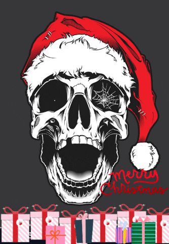 Merry Christmas Skull Ho Ho Ho via GIPHY Gif Merry Christmas, Robot Tattoo, Christmas Skull, Scary Christmas, Christmas Horror, Funny Skull, Big Al, Creepy Christmas, Dark Christmas