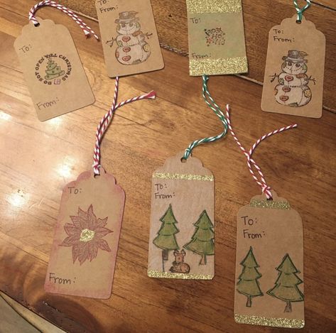 Christmas Name Tags, Christmas Names, Homemade Christmas, Name Tags, Tag Necklace, Dog Tags, Dog Tag Necklace, Gift Wrapping, Tags