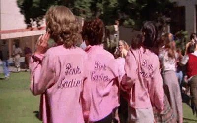 The Pink Ladies are, of course, the subject of my short story "The Pink Ladies" in my novel SHE IS WOMAN Grease Aesthetics, Pink Ladies Halloween, Grease Aesthetic, Pink Lady Costume, Pink Ladies Grease, The Pink Ladies, Grease Live, Grease Movie, Into The Mystic