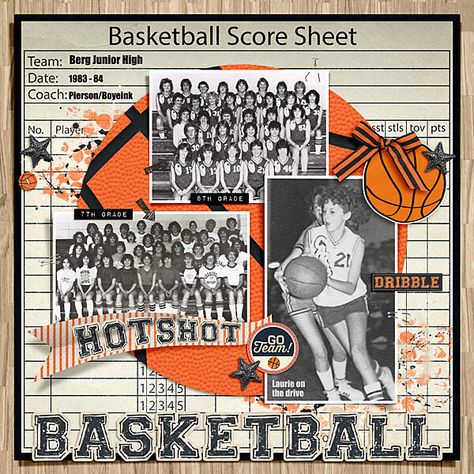 Yearbook Sports Spreads, Sports Magazine Design, Basketball Project, Basketball Books, Scrapbook Themes, Scrapbooking Sports, School Scrapbook Layouts, Yearbook Layouts, Scrapbook Design Layout