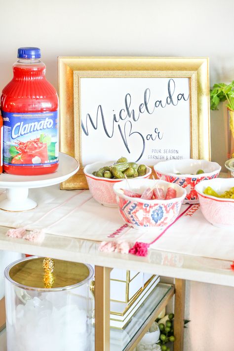 how to make your own Michelada bar by southern blogger Stephanie Ziajka from Diary of a Debutante, perfect Michelada recipe, Michelada rim recipe, authentic Mexican beer cocktail, soccer watch party ideas, Clamato tomato cocktail Michelada Bar Ideas, Michelada Bar, Bar Garnishes, Bar Ideas Wedding, Mexican Aesthetic, Michelada Recipe, Beer Recipe, Beer Cocktail, Mexican Seasoning